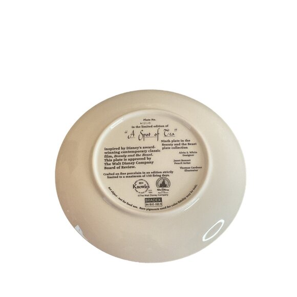 Disney "Beauty & The Beast" Limited Edition Plate - "A Spot Of Tea" - Collectibl - Picture 2 of 2
